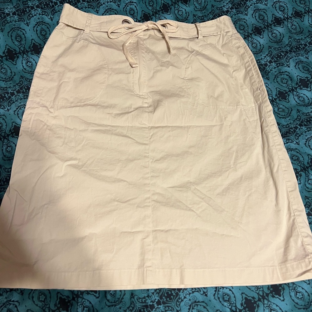 Talbots Beige A-Line Skirt with Pockets